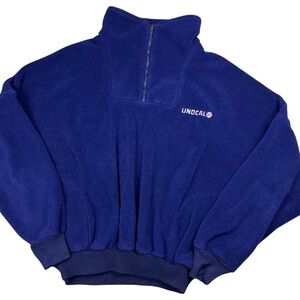 Vintage 90s UNOCAL 76 quarter zip fleece pullover USA made men’s XL